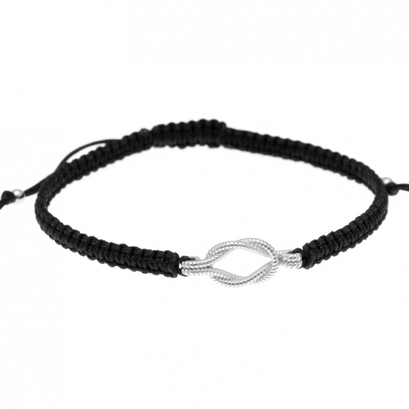 Cord bracelet in silver 925 rhodium plated - My Man