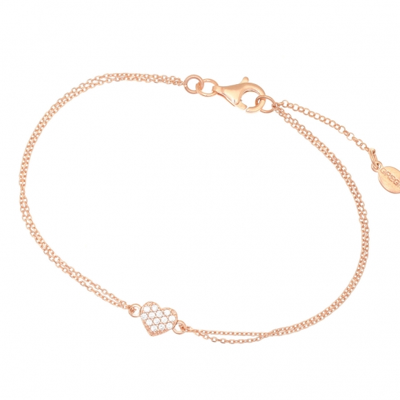 Bracelet in silver 925 pink gold plated with white zirconia - Simply Me