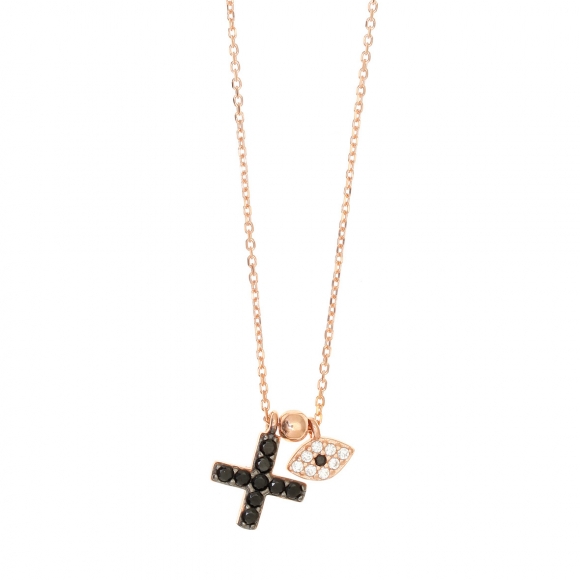 Necklace in silver 925 pink gold plated 