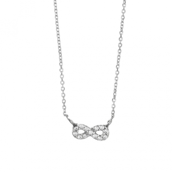 Necklace in silver 925 rhodium plated with white zirconia - Simply Me