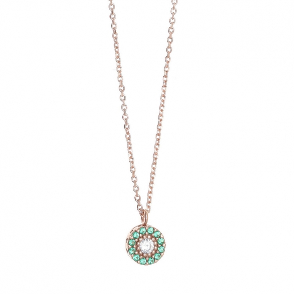 Necklace in silver 925 pink gold plated with colored zirconia - Color Me