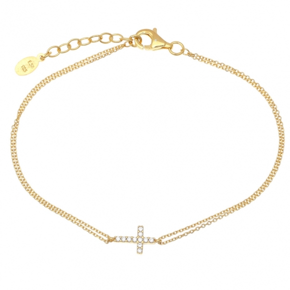 Bracelet in silver 925 gold plated with white zirconia - Simply Me
