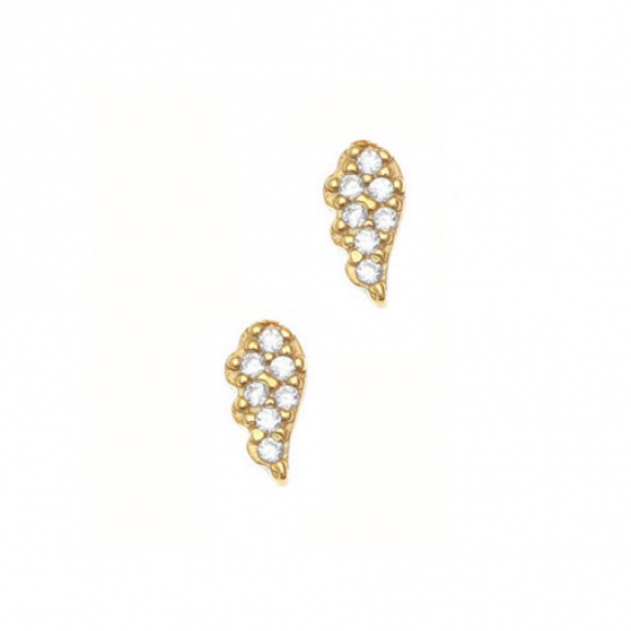 Earrings in silver 925 gold plated with white zirconia - Simply Me