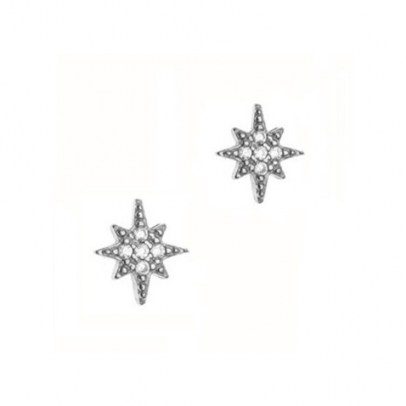 Earrings in silver 925 rhodium plated with white zirconia - Simply Me