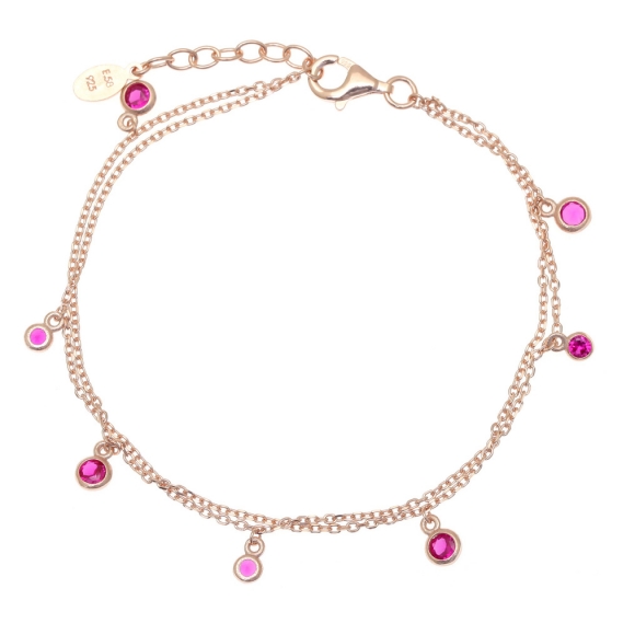 Bracelet silver 925 pink gold plated with zirconia - Simply Me