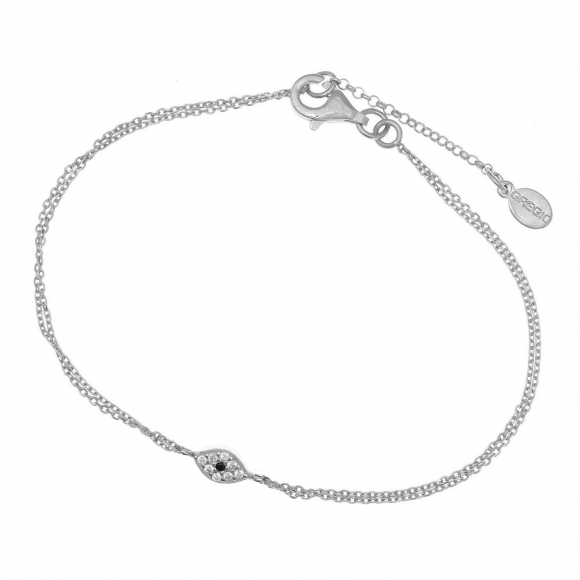 Bracelet in silver 925 rhodium plated with white zirconia - Simply Me