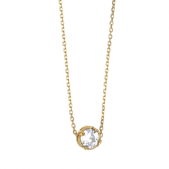 Necklace in silver 925 yellow gold plated with crystals - Simply Me