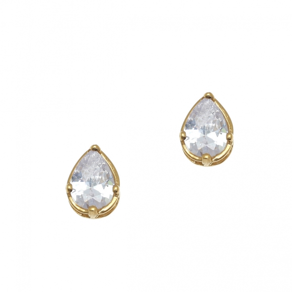 Earrings in silver 925 gold plated with zirconia - Simply Me