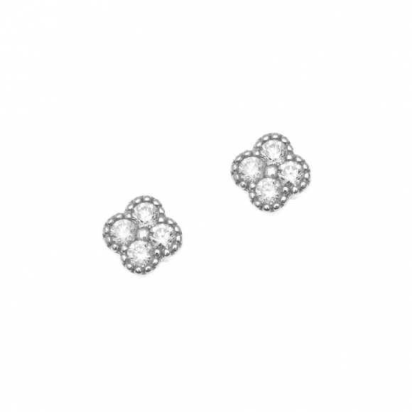 Earrings in silver 925 rhodium plated with white zirconia - Simply Me