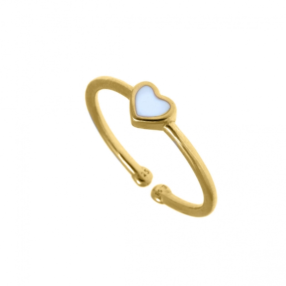 Ring silver 925 yellow gold plated with enamel - Simply Me