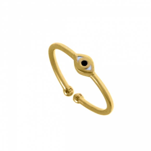 Ring silver 925 yellow gold plated with enamel - Simply Me