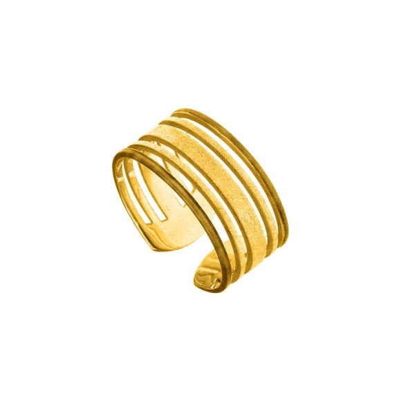 Ring silver 925 yellow gold plated - Funky Metal