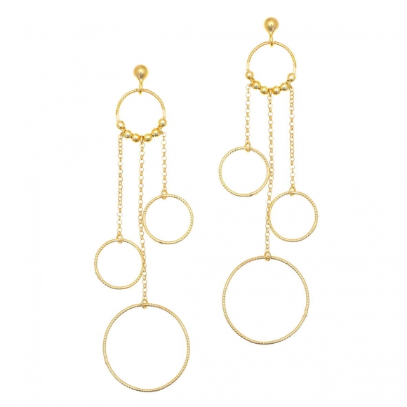 Earrings in silver 925 yellow gold plated - Funky Metal