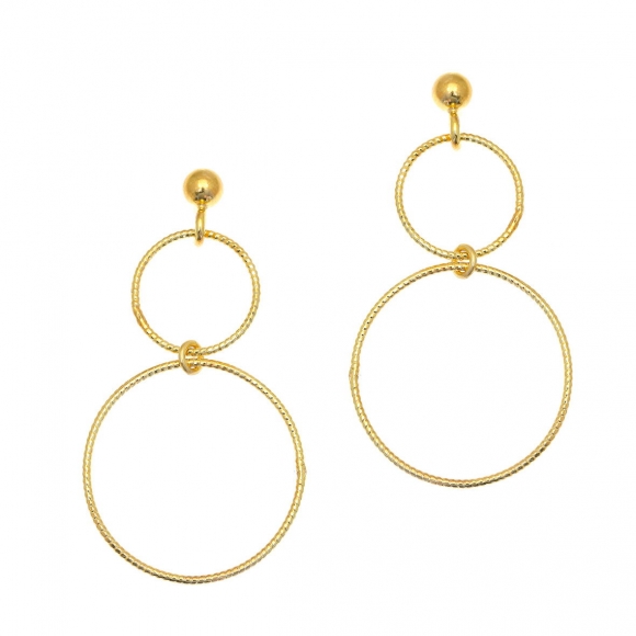 Earrings in silver 925 yellow gold plated - Funky Metal