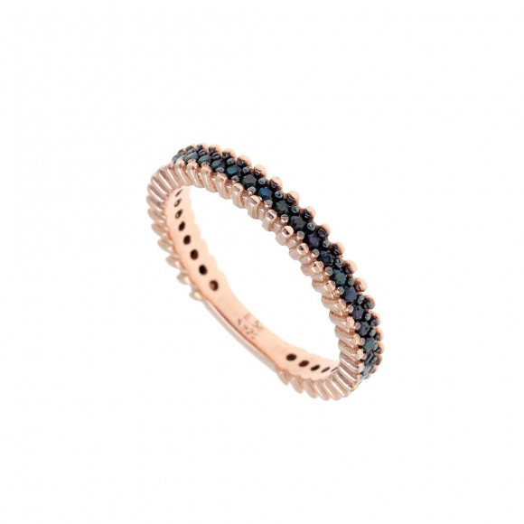 Ring silver 925 rose gold plated with zirconia - Color Me