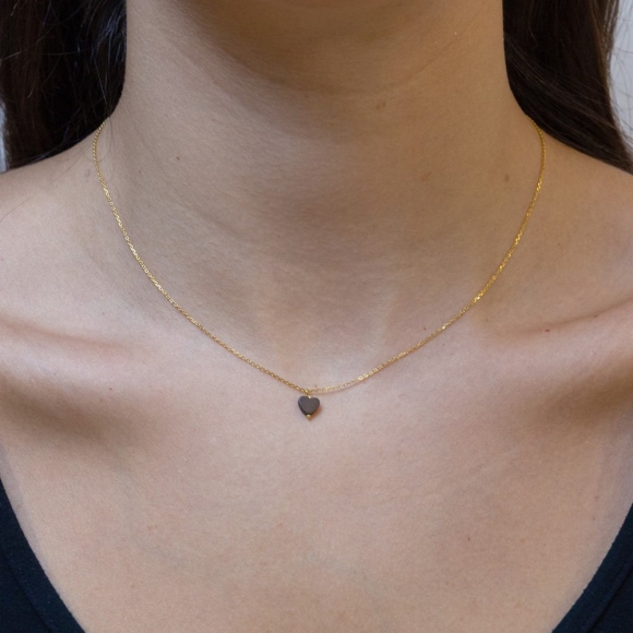 Necklace in silver 925 yellow gold plated with hematite - Simply Me