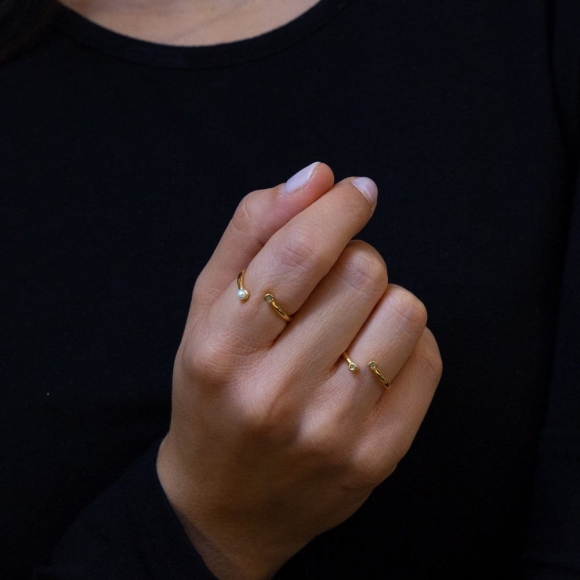 Δαχτυλίδι ασήμι 925 επιχρυσωμένο με zirconia - Simply Me