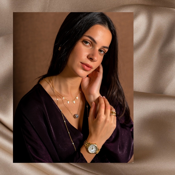 Ring silver 925 gold plated with white zirconia - WANNA GLOW