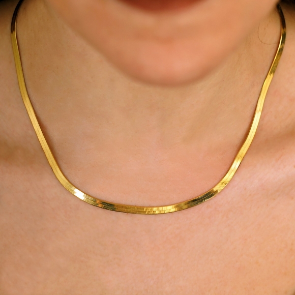 Necklace silver 925 yellow gold plated - Funky Metal