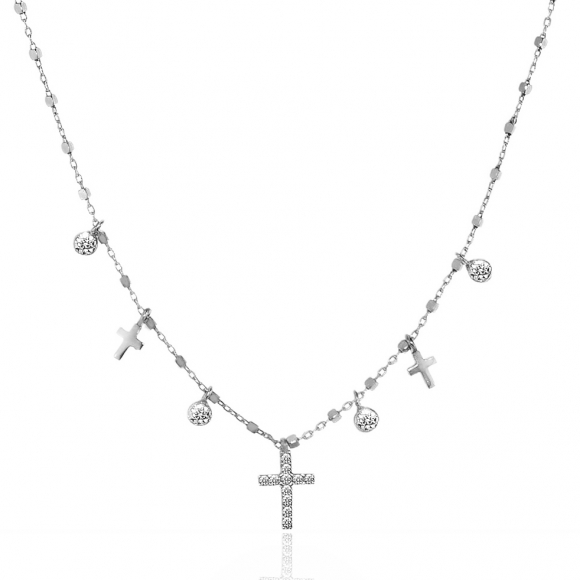 Necklace silver 925 rhodium plated with 