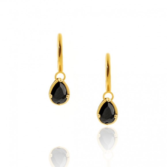 Earrings in silver 925 yellow gold plated with zirconia - Simply Me
