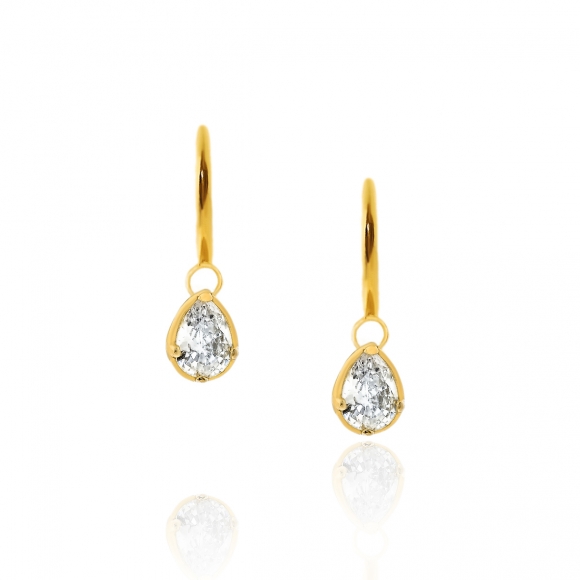 Earrings in silver 925 yellow gold plated with zirconia - Simply Me