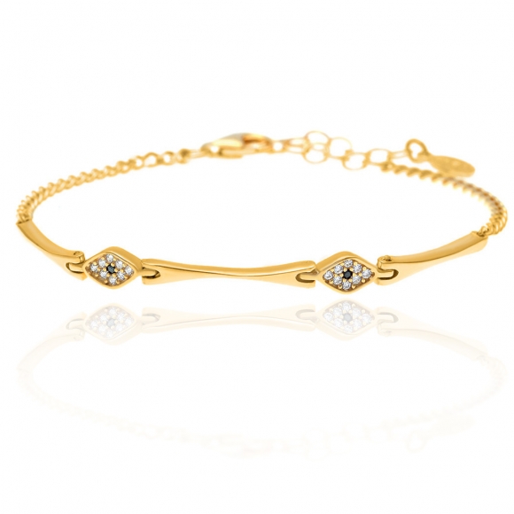 Bracelet silver 925 yellow gold plated with zirconia - Simply Me