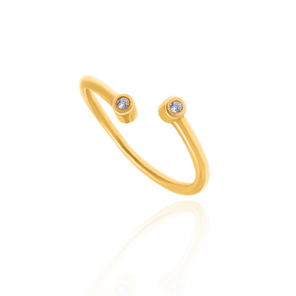 Rings in silver 925 yellow gold plated with zirconia - Simply Me