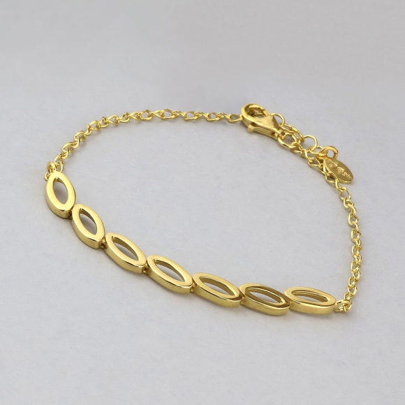 Bracelet silver 925 yellow gold plated - WANNA GLOW