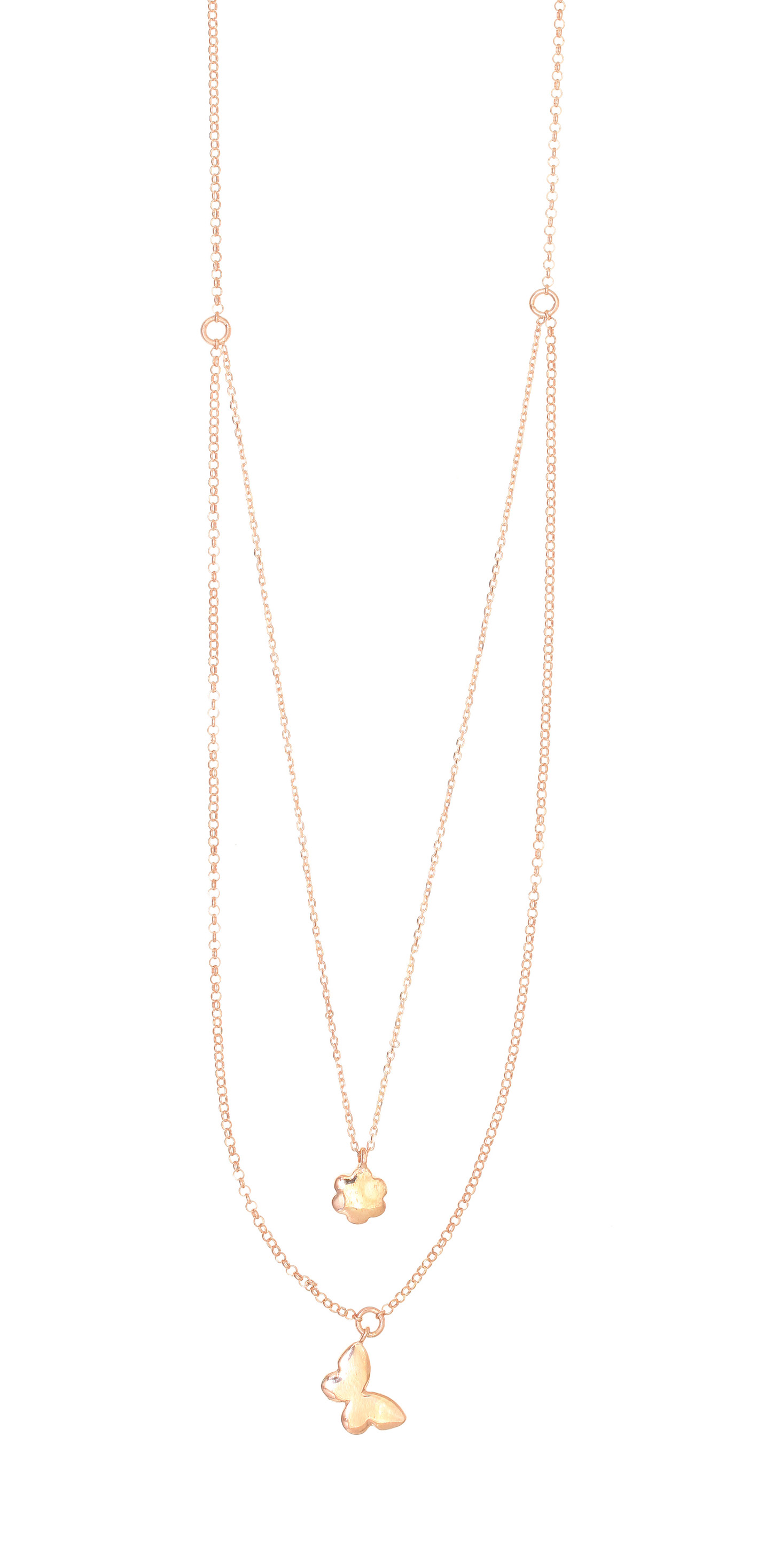 Necklace with chain silver 925, pink gold plated Gregio International