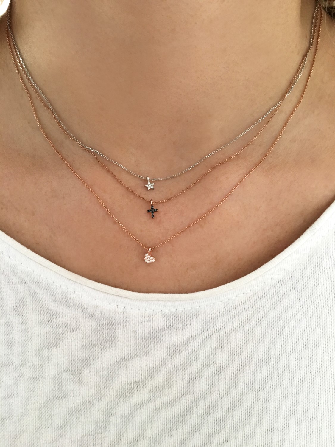 Necklace silver 925 pink gold plated 
